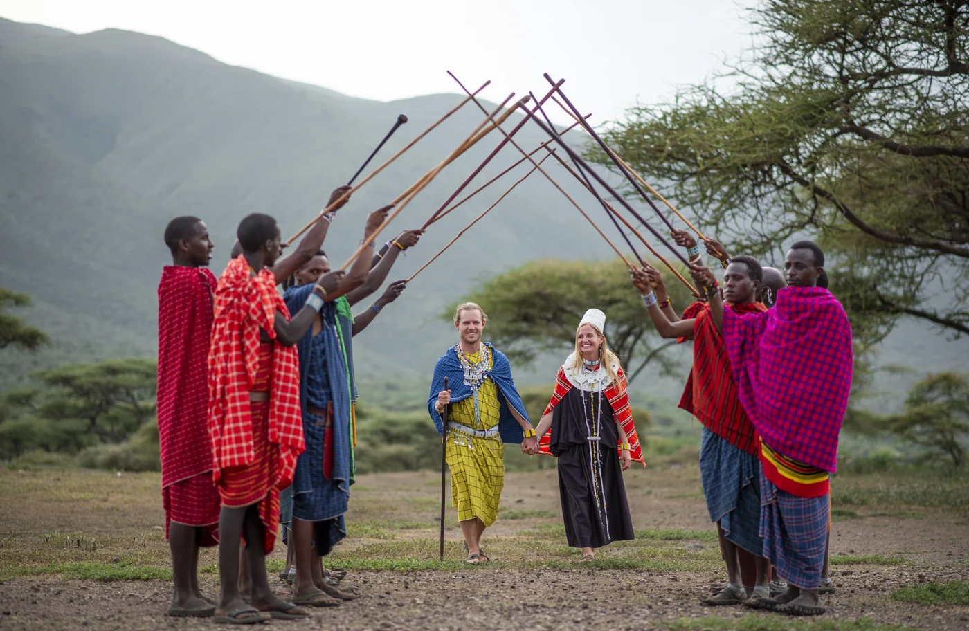Maasai welcome ceremony for travellers